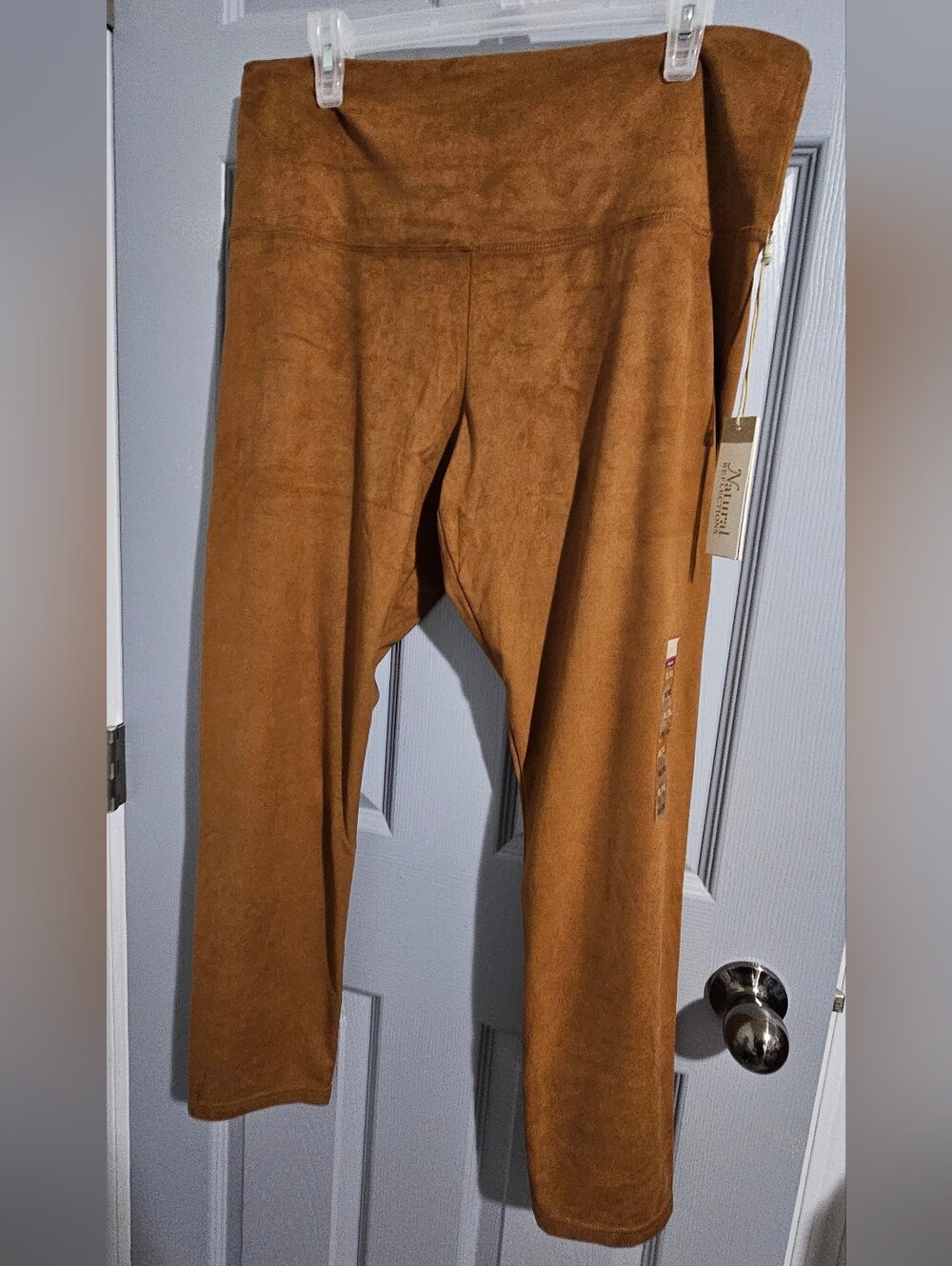 Suede Leggings in Chestnut Brown